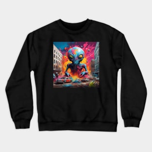 Alien Traffic Jam Splatter Crewneck Sweatshirt